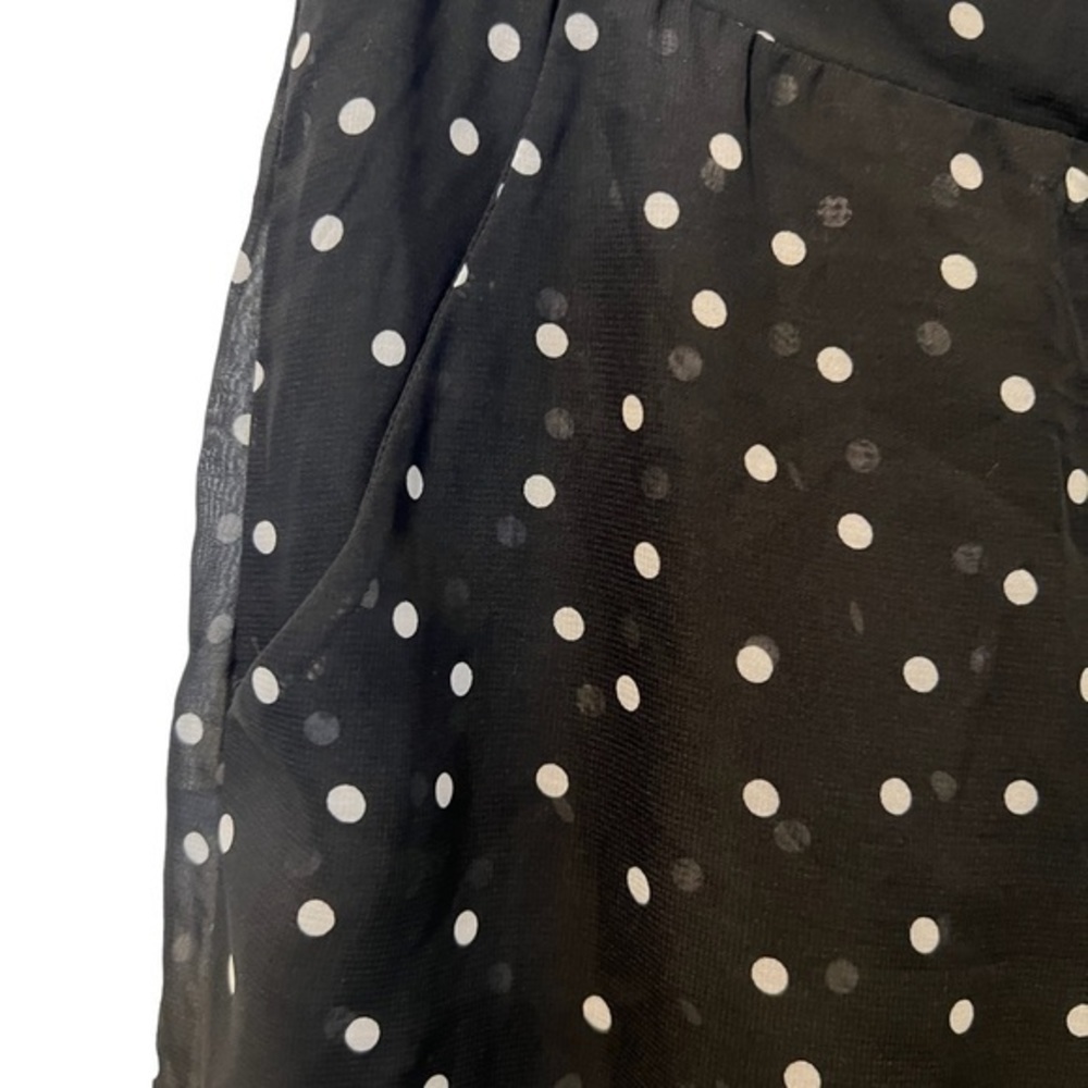 Black and white polka dot shear wide leg pants - Picture 4 of 6